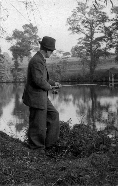 Bob Richards fishing at Redmire in 1952